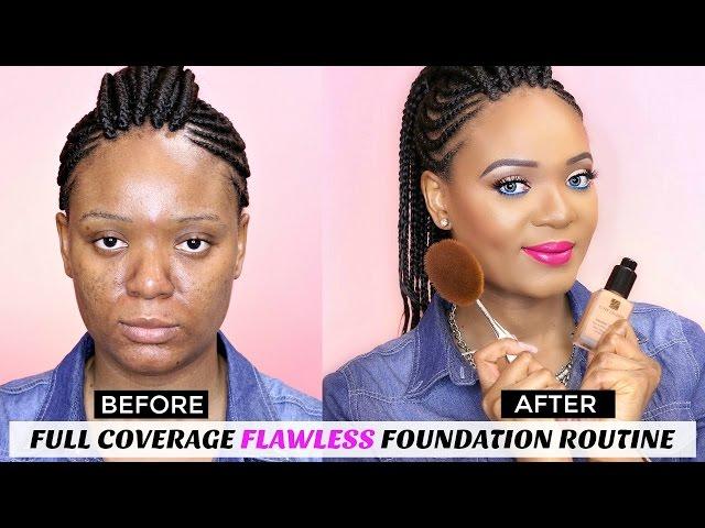 FULL COVERAGE FLAWLESS FOUNDATION ROUTINE | OMABELLETV
