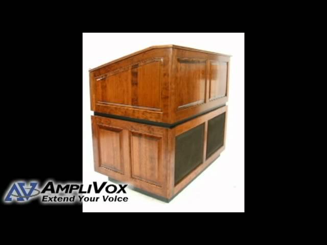 AmpliVox Ambassador Solid Hardwood Multimedia Lectern with Built in PA Sound System