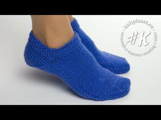 Slippers knitted on two needles without a seam, video for beginners