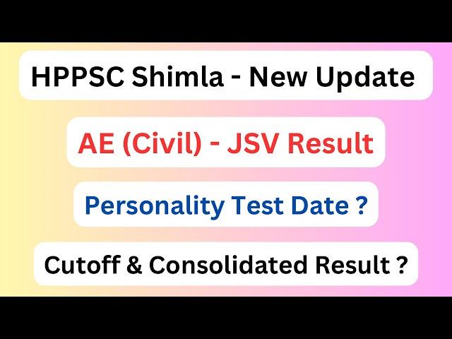 HPPSC AE (Civil) - JSV Result 2025 || Cutoff & Consolidated Result || Let’s Study ||