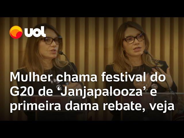 Janja se irrita com fala sobre 'Janjapalooza' e rebate mulher no G20; vídeo mostra momento