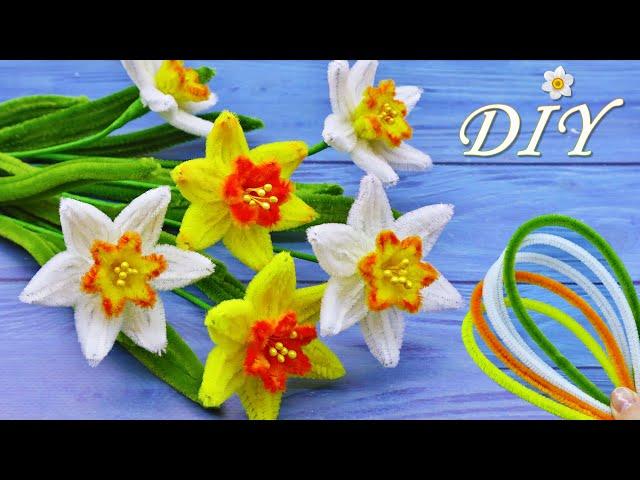 GIFT with your own hands! Narcissus flowers. Flowers Pipe Cleaners DIY