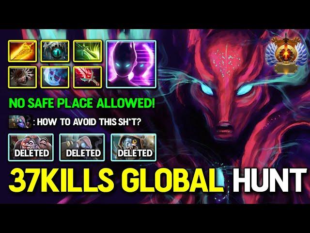 WTF 37KILLS GLOBAL HUNT Spectre Max Slotted Item Build 100% No Safe Place Allowed 7.37b DotA 2