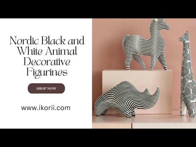 Nordic Black and White Animal Decorative Figurines