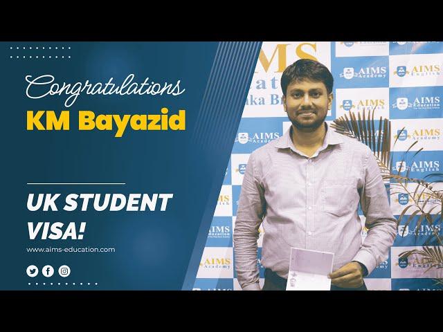 Congratulations KM Bayazid | UK student visa course MSc Engineering Management | AIMS Education