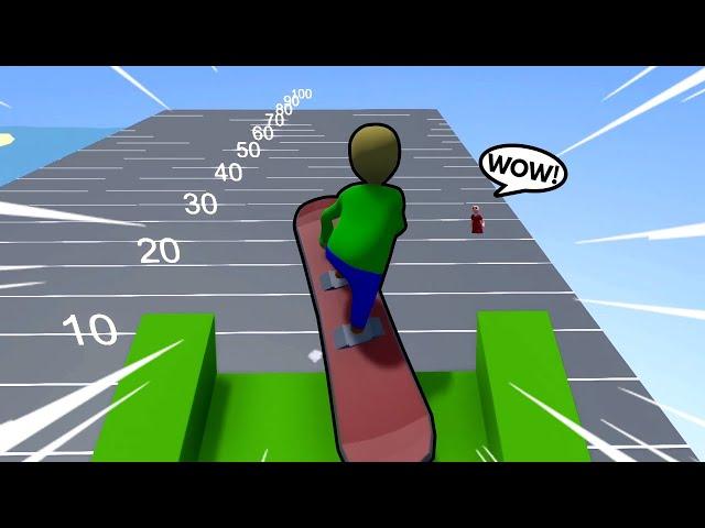 BALDI AND PIGGY SNOWBOARD JUMPING COMPETITION in HUMAN FALL FLAT