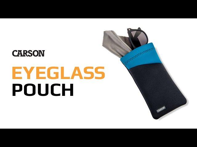 Carson Neoprene Eyeglass and Sunglass Pouch | Best Eyeglass Pouch with Built-In Microfiber Cloth |