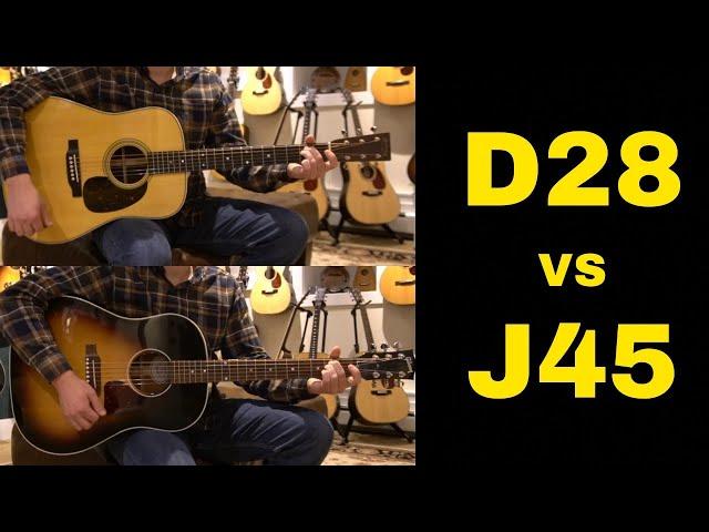 Martin D-28 vs Gibson J-45 - Acoustic Guitar Comparison