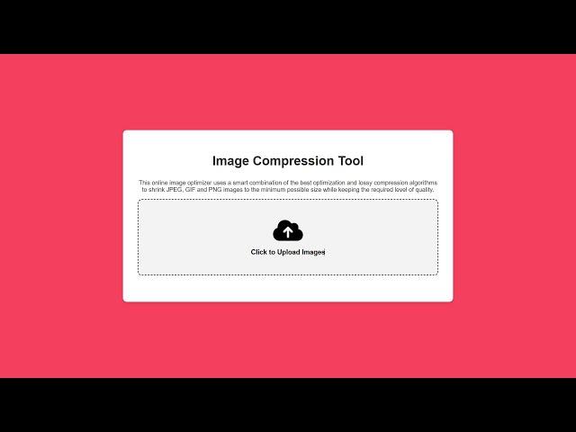 Image Compressor Tool Using HTML, CSS & JavaScript | Build Your Own Image Compressor Tools