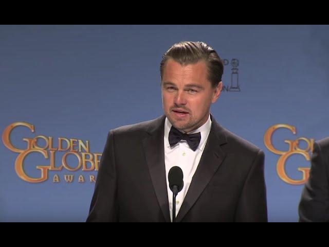 Leonardo DiCaprio & Alejandro Gonzalez Inarritu: Golden Globe Awards Backstage Interview (2016)