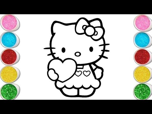 Hello Kitty easy and Beautiful Drawing, easy with colours. @Afzaaldrawing