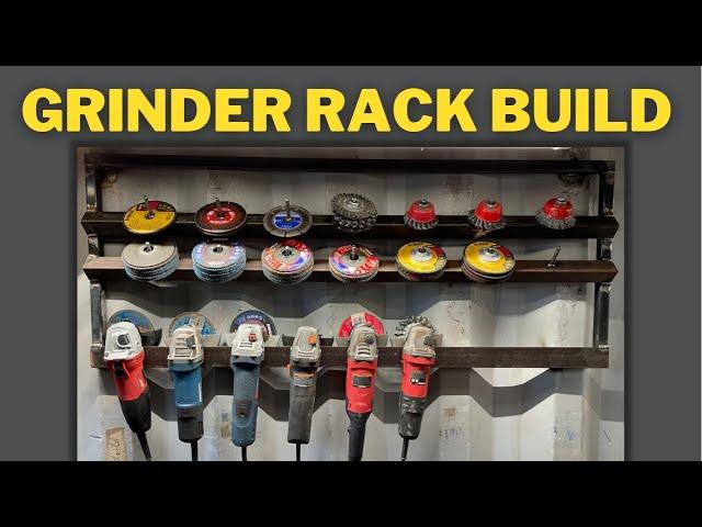 Simple Grinder Rack Organizer Built from Scrap Steel Welded Together with YesWelder MP200