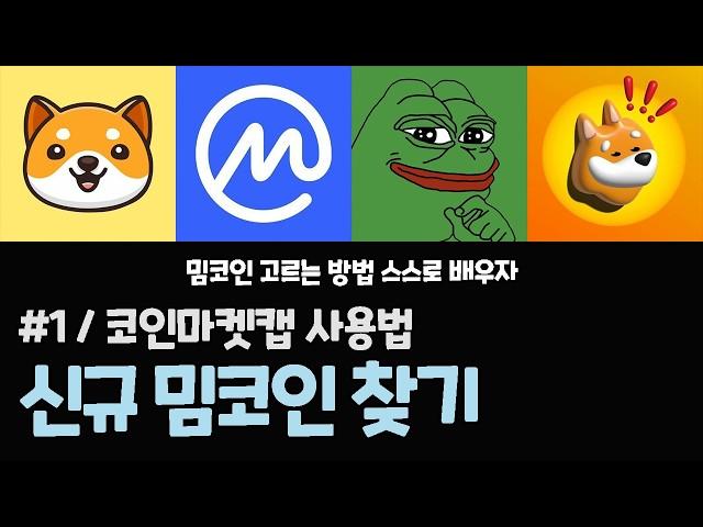 투자할만한 신규 밈코인 찾는 방법 #1 / 코인마켓캡 사용법