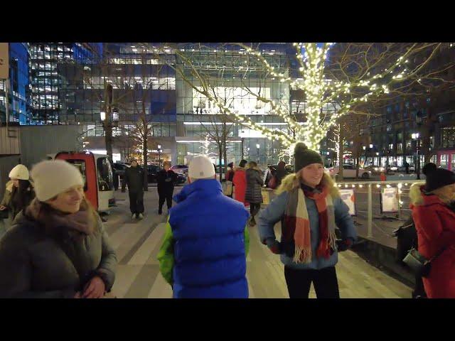 Boston MA Seaport Boulevard/Snowport/Waterfront Christmas Decoration Walk. Seaport District.