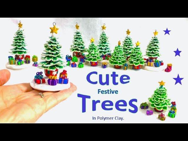 Cute, Festive Trees in Polymer Clay, a Tutorial.