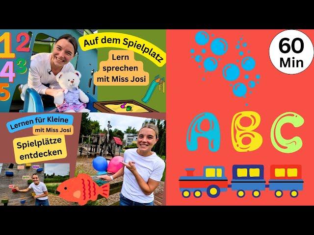 Lernvideos für Kleinkinder | Farben, Zahlen, Tiere, ABC & Sprachentwicklung |  60 Min. mit Miss Josi