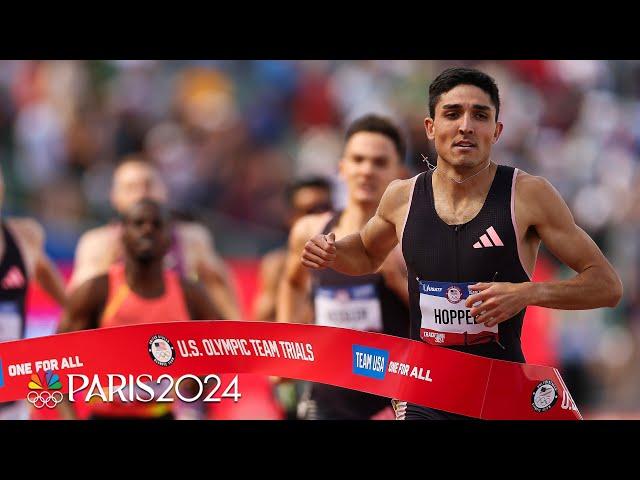 Bryce Hoppel THUNDERS down the stretch for 800m Trials record, Paris spot | NBC Sports