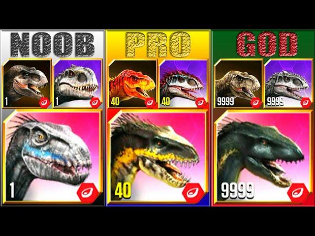 NOOB VS PRO VS GOD | JURASSIC WORLD THE GAME