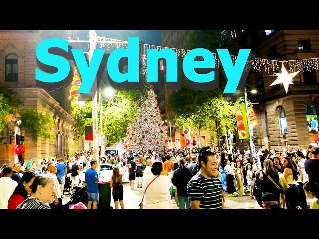 Gorgeous Sydney Christmas Tree Displays And Lights Walking Tour Xmas 2024 | 4K HDR