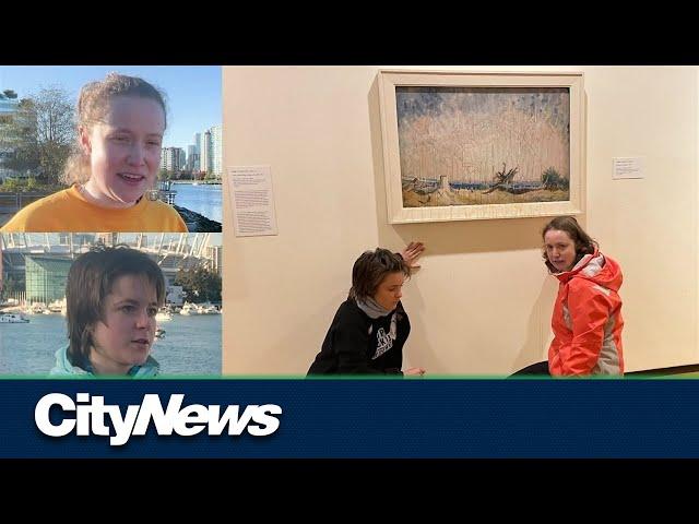 Climate activists throw maple syrup on Emily Carr painting in Vancouver