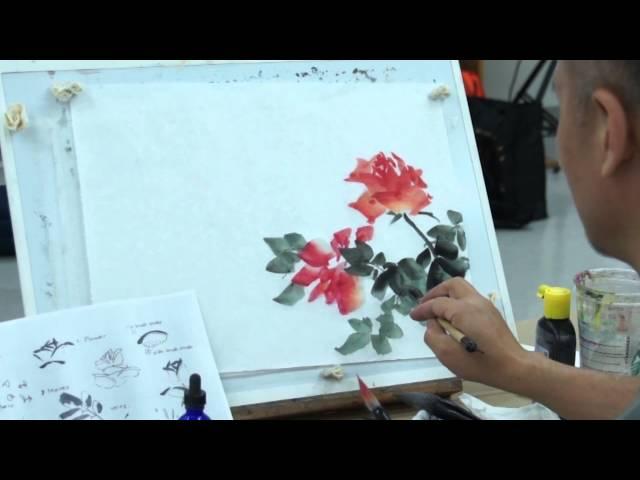 Henry Li: How to Paint Hot-red Roses Demo Live Workshop at PVAC