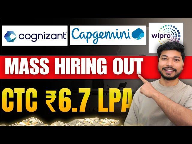 Wipro, Cognizant, & Capgemini Off Campus Hiring 2025 | Mass Hiring freshers | Apply Today