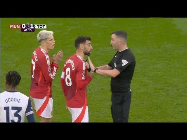 Bruno Fernandes RED CARD Vs Tottenham