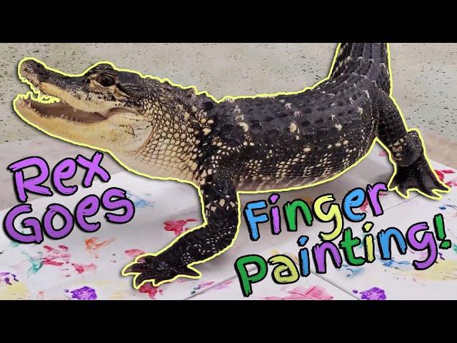 Finger Painting with our Pet Alligator!