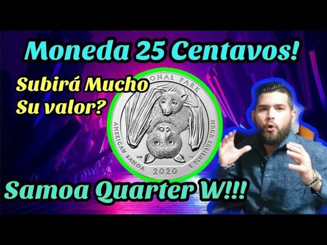 Moneda de 25 centavos 2020 ¡Subirá de valor! Samoa Quarter W - Moneda del murcielago VALE DINERO