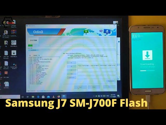 how To Flash Samsung J7 SM-J700F Flash With Odin Tool _ new 2021 in hindi