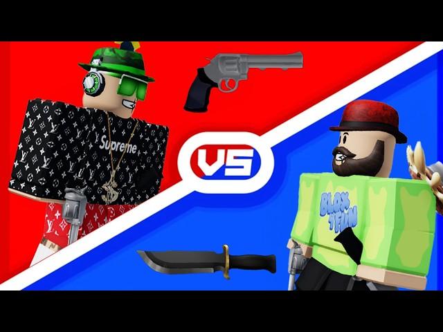 Blox4Fun SimasGamer and SgDad Best Ever Duel in Roblox Murderers VS Sheriffs Duels