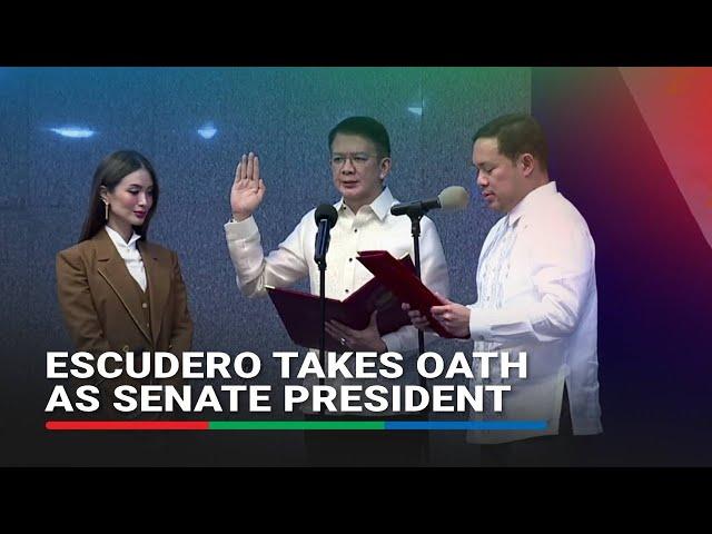 WATCH: Senator Francis 'Chiz Escudero takes oath as new Senate President | ABS-CBN News