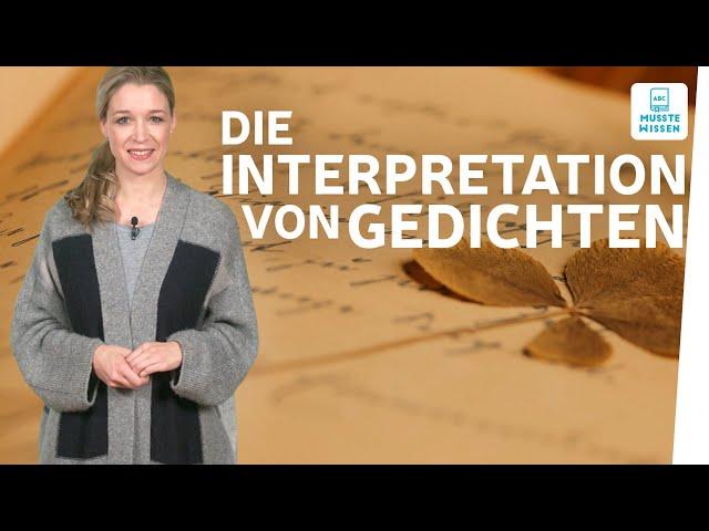 Wie schreibe ich eine Gedichtanalyse? I musstewissen Deutsch