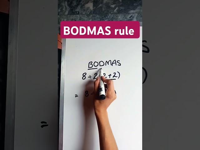 BODMAS Rule #maths #mathstricks #mathguide #vedicmaths
