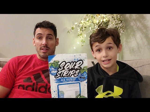 Son & Father Candy Reviews - Episode 109 - Sour Stripes - Blue Raspberry