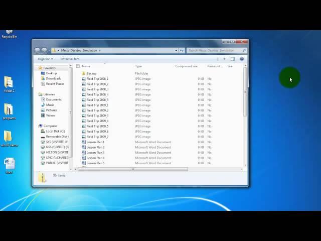 Windows 7  - How to extract  a zip file.