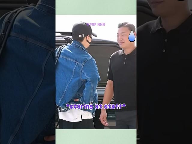 Jungkook Staring And Teasing His Bodyguard  #shorts #bts #jungkook