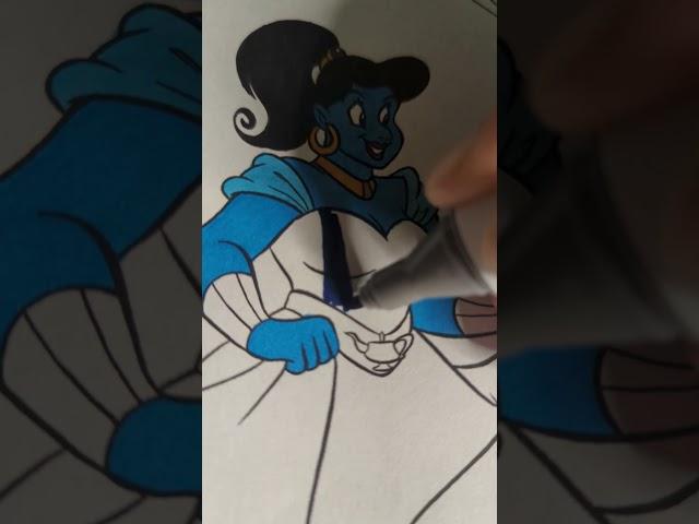 Genie as a princess | Pop Culture Reimagined by Mei Yu #coloring #aladdin #genie #princess #fyp