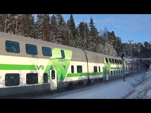 Some Finnish trains in the beginning winter!!