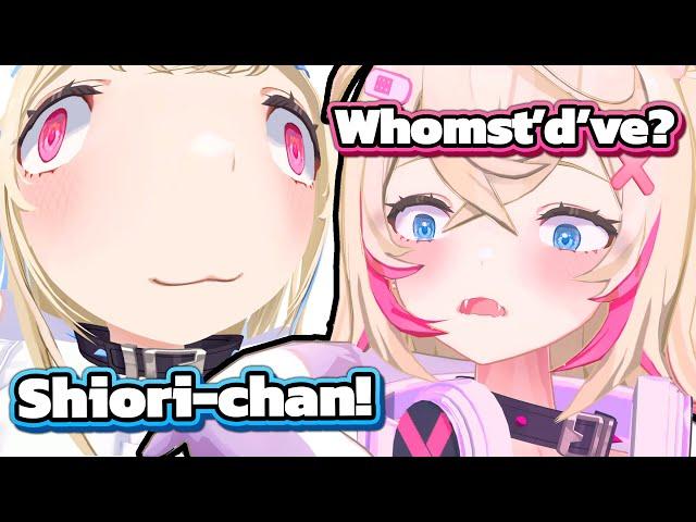 Mococo gets weirded out when Fuwawa says "Shiori-chan" out of nowhere