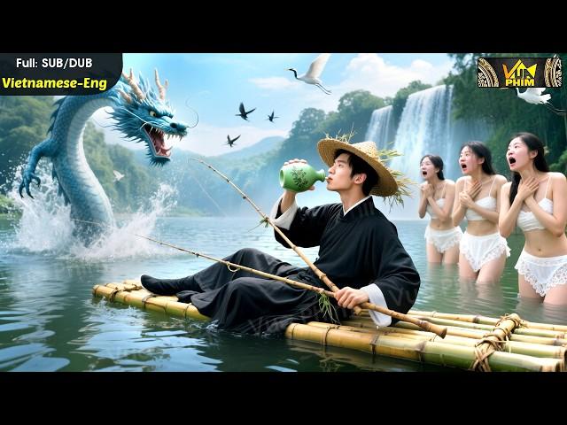 A farmer went fishing, accidentally peeked at a war goddess bathing, and got chased back home.