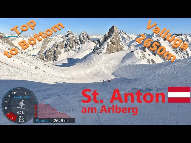 [4K] Skiing St. Anton am Arlberg, Valluga I 2650m Full Top to Bottom Back to Stuben, GoPro HERO11