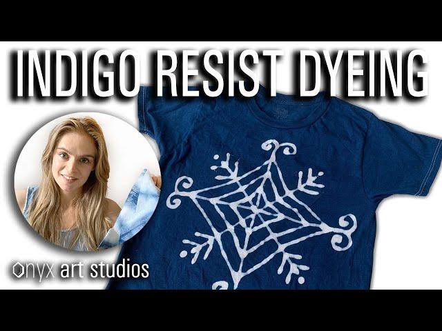 Glue Resist Indigo Dyeing Snowflake Pattern Tutorial | Onyx Art Studios