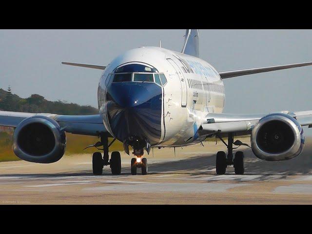 Boeing 737-300 Takeoff Jetblast Pushes Motorcycle! Skiathos, the Second St Maarten Plane Spotting