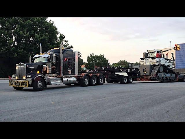 RCS Heavy Haul 2022 Kenworth W900L Hauling Liebherr 776 Dozer Police Escort