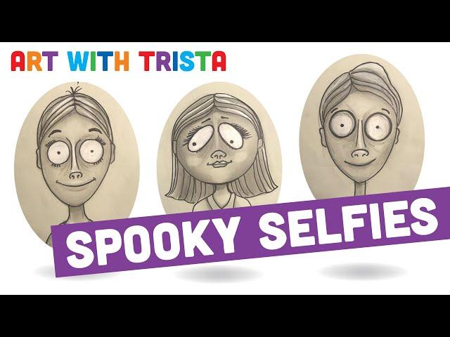 Tim Burton Inspired Halloween Self Portrait Art Lesson - Art With Trista