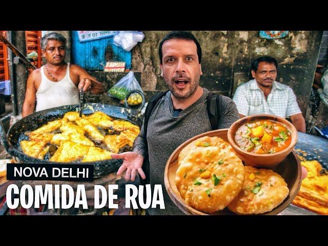 Provando 25 COMIDAS DE RUA na capital da India  [Documentário Completo]