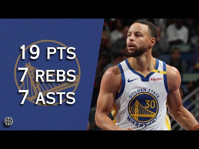 Stephen Curry 19 pts 7 rebs 7 asts vs Pelicans 24/25 season