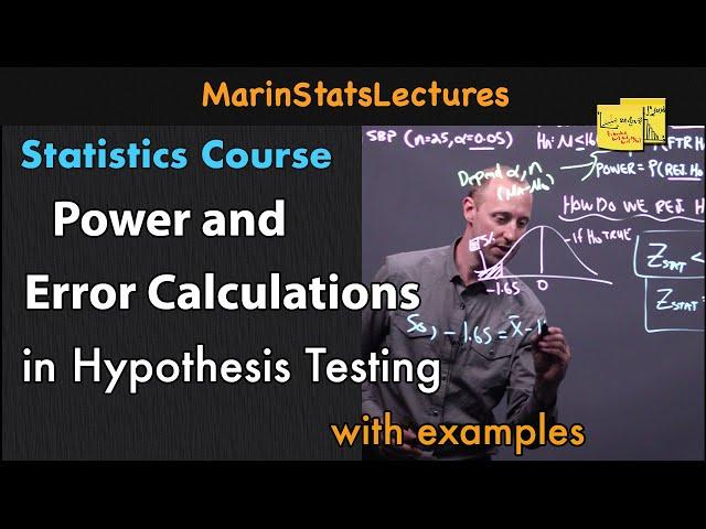 Power Calculations in Hypothesis Testing | Statistics Tutorial #17 | MarinStatsLectures