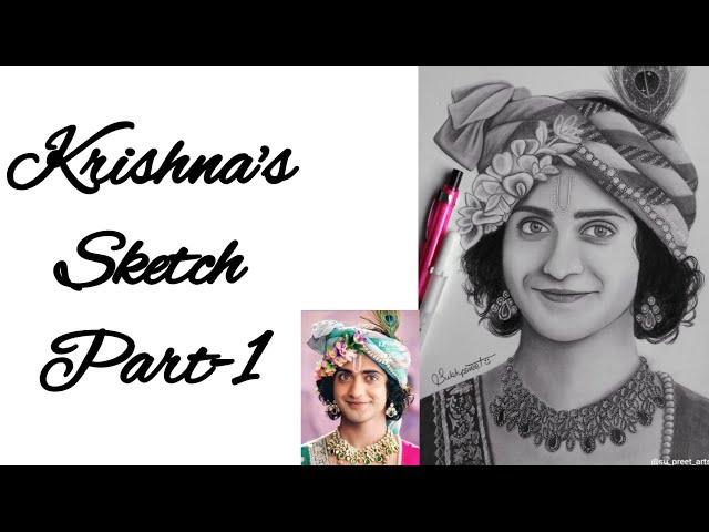 Krishna sketch / drawing Part 1 Real time video of outlines Sumedh Mudgalkar